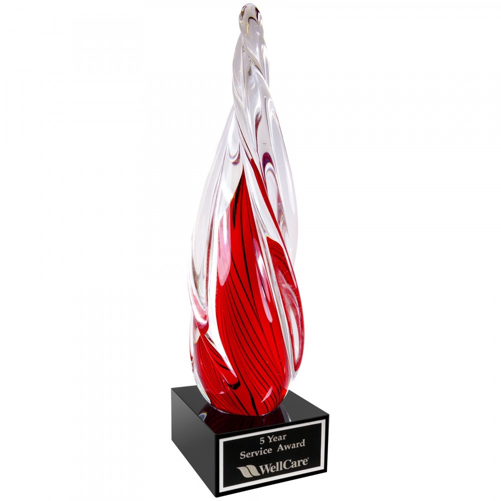 12" Red Twisted Spire with Black Base 12" Red Twisted Spire with Black Base Logo Imprinted 12" Red Twisted Spire with Black Base 12" Red Twisted Spire with Black Base Logo Imprinted