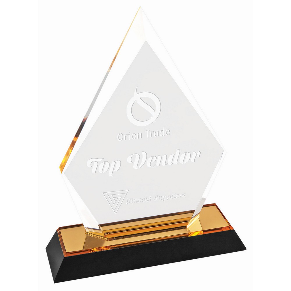 Logo Imprinted 7" Gold Arrow Point Impress Acrylic Logo Imprinted 7" Gold Arrow Point Impress Acrylic