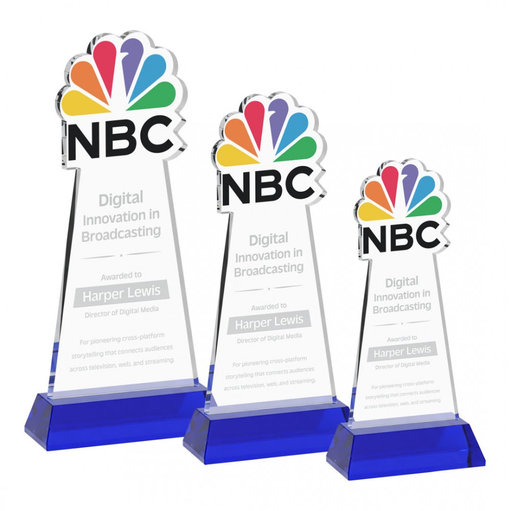 Logo Branded EdgeCraft Tapered Award on Hartford - Blue (via Air)