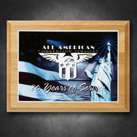 Customized Alder Wood Plaque 9" x 12" with Sublimated Plate  Customized Alder Wood Plaque 9" x 12" with Sublimated Plate
