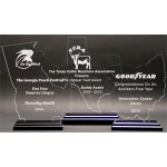 Logo Imprinted Great State of Oklahoma Award w/ Black Base - Acrylic (6 15/16"x10")