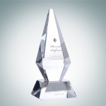 Laser-etched Excellence Optical Crystal Tower Award (Medium)
