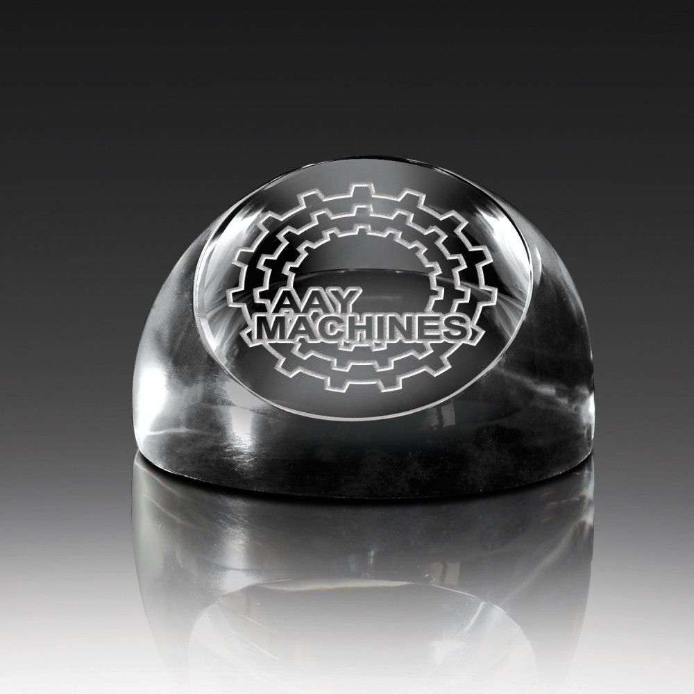 Logo Branded Crystal Dome Paperweight Logo Branded Crystal Dome Paperweight