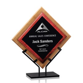 Customized Lancaster Award - Bamboo/Red 12" H