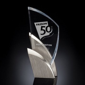 Opera Award - Acrylic/Satin Nickel 10" with Logo
