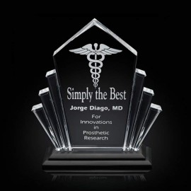 Flash Award - Acrylic/Black 8" with Logo  Flash Award - Acrylic/Black 8" with Logo