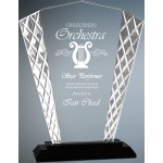 8" Medium Fan Accent Glass Logo Imprinted