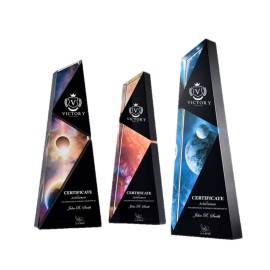 Galaxy Pattern Creative Crystal Stand Trophy with Logo