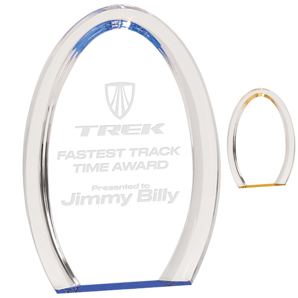 7" Radiant Halo Oval Acrylic Award with Logo