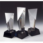 Laser-etched Corporate-3 Award - Optic Crystal (9"x4"x4")