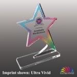 Large Shooting Star Shaped Ultra Vivid Acrylic Award with Logo