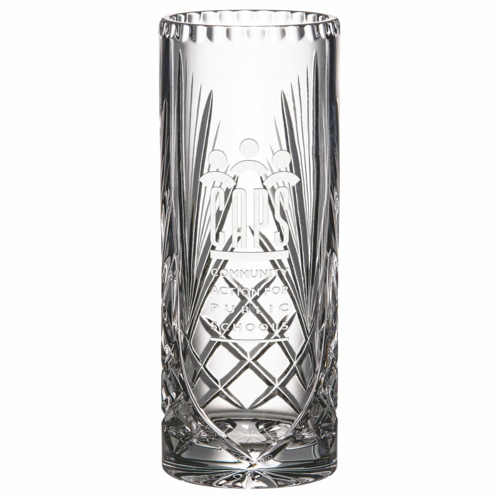 8"H Westgate Cylinder Vase with Logo