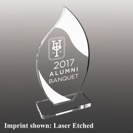 Logo Branded Small Fire Shaped Etched Acrylic Award