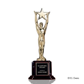 Star Achievement (S) - Gold/Rosewood 11-3/8" with Logo  Star Achievement (S) - Gold/Rosewood 11-3/8" with Logo