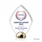 VividPrint Award - Diamond Hemisphere/Bright Gold 6" with Logo