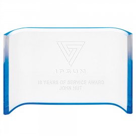 Blue Acrylic Crescent with Logo