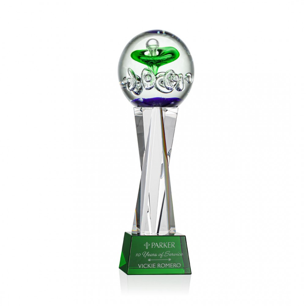 Customized Aquarius Award on Grafton Green - 12" High