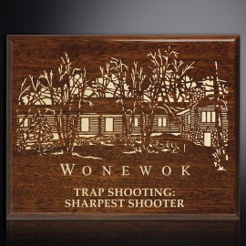 Customized Aberdeen Walnut Laser Plaque 7" x 9"