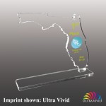 Small Florida Shaped Ultra Vivid Acrylic Award with Logo