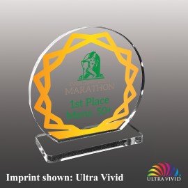 Small Circle Shaped Ultra Vivid Acrylic Award with Logo  Small Circle Shaped Ultra Vivid Acrylic Award with Logo