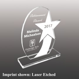 Personalized Medium Oval w/Star Etched Acrylic Award  Personalized Medium Oval w/Star Etched Acrylic Award
