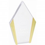 4 3/4" x 7 1/2" Diamond Acrylic with Gold Edges Logo Imprinted