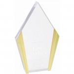 4 3/4" x 7 1/2" Diamond Acrylic with Gold Edges Logo Imprinted