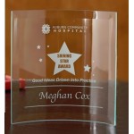 Beveled Curved Rectangle Jade Glass Award Series with Logo