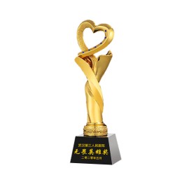 Personalized Golden Resin Trophy Creative Heart Shape Award