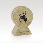 Cappuccino Stone Coaster - Set of 4 with Logo