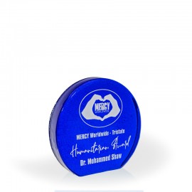 Custom Ocean Cobalt Recycled Glass Award, 5.5"