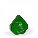 Custom Borthwick Emerald Pinnacle Recycled Glass Award, 6"