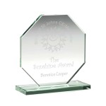 Promotional 7.5" Octagon Jade Glass Award