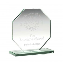 Promotional 7.5" Octagon Jade Glass Award