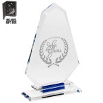 Customized Blue Accent Crystal Glass Awards