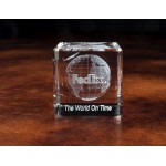 Standard Crystal Cube Award (4"x4"x4") with Logo