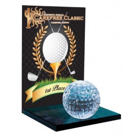 7" Crystal Golf Award with Logo