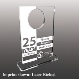 Small Hollowed Rectangle Shaped Etched Acrylic Award with Logo  Small Hollowed Rectangle Shaped Etched Acrylic Award with Logo