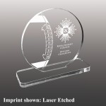 Large Football Themed Etched Acrylic Award with Logo