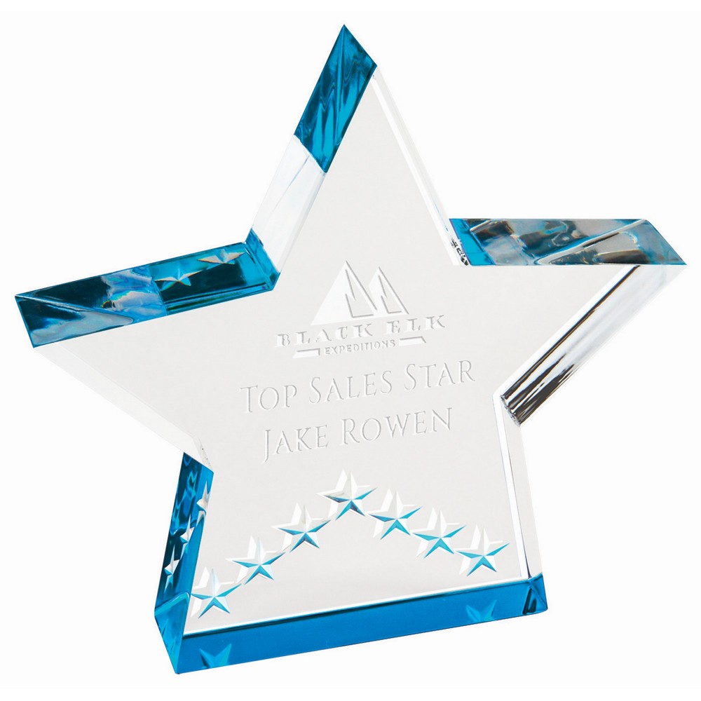 Laser-etched 5" Blue Star Performer Acrylic Laser-etched 5" Blue Star Performer Acrylic