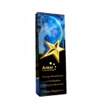 Custom Gold Plated Star Crystal Trophy Creative Award