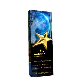 Custom Gold Plated Star Crystal Trophy Creative Award  Custom Gold Plated Star Crystal Trophy Creative Award