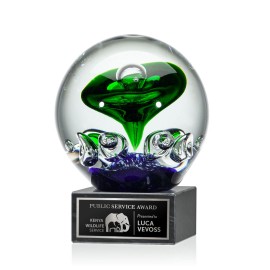Custom Aquarius Award on Square Marble - 4" Diam
