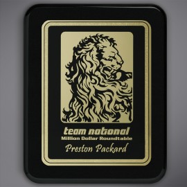 Champlain Black Plaque 8" x 10" with Lasered Plate with Logo  Champlain Black Plaque 8" x 10" with Lasered Plate with Logo