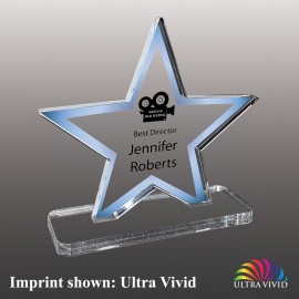 Small Star Shaped Ultra Vivid Acrylic Award with Logo  Small Star Shaped Ultra Vivid Acrylic Award with Logo
