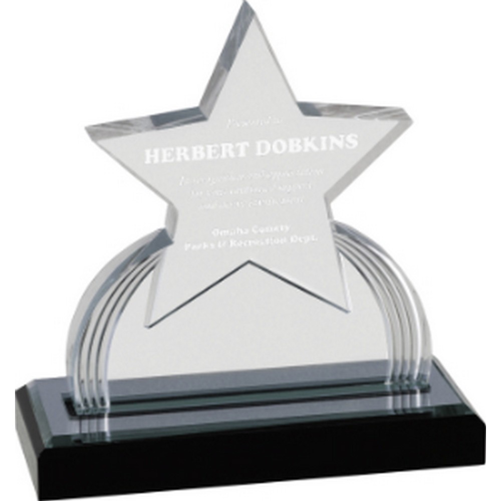 6 1/4" Silver Carved Star Impress Acrylic Logo Imprinted 6 1/4" Silver Carved Star Impress Acrylic Logo Imprinted
