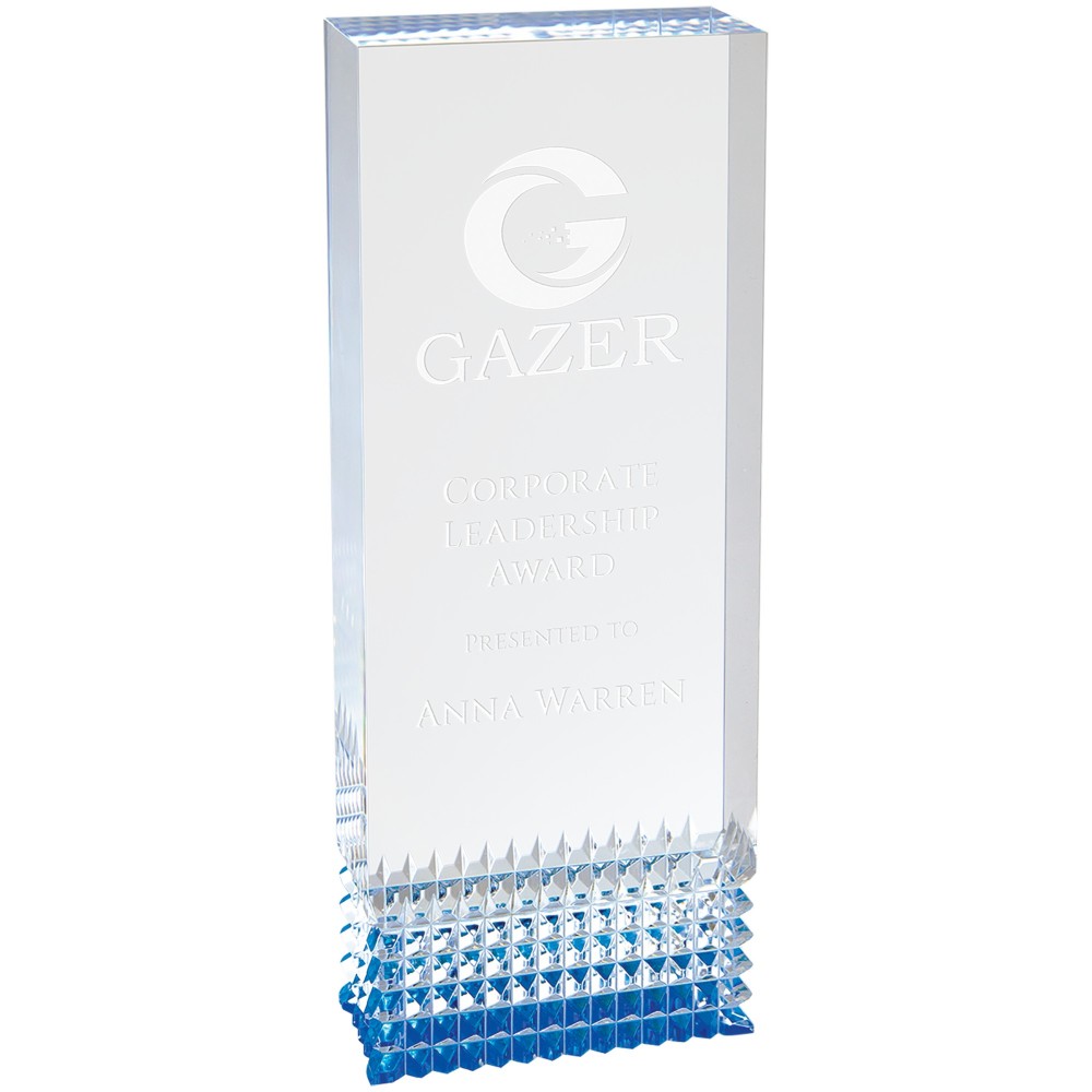 Custom Etched 3" x 8" Blue Tribute Acrylic Custom Etched 3" x 8" Blue Tribute Acrylic