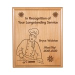 10 1/2" x 13" All American Red Alder Plaque with Logo
