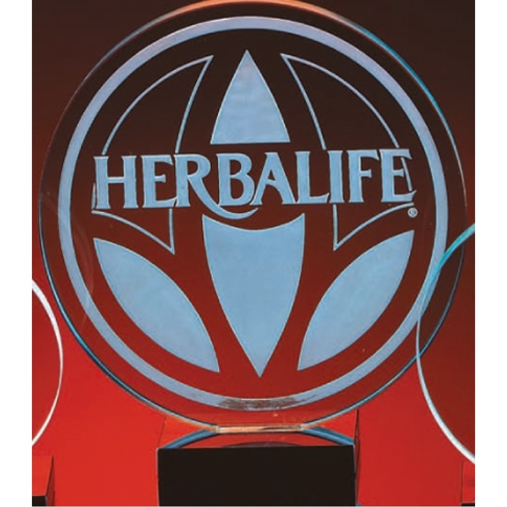 Crystal Halo Award Jade (10") with Logo