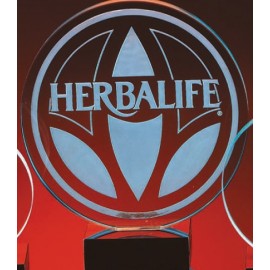 Crystal Halo Award Jade (10") with Logo